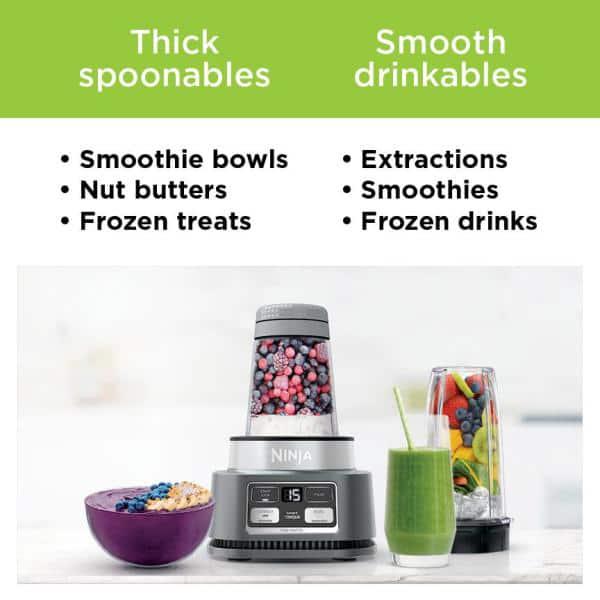 NINJA Foodi Smoothie Bowl Maker 24 oz Blender 2 Speeds Stainless Steel Auto iQ