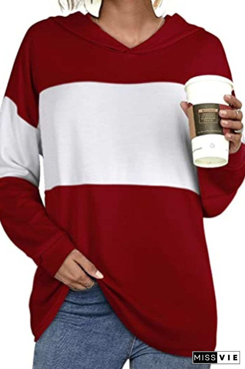 Color Block Hoodies Women Wholesale