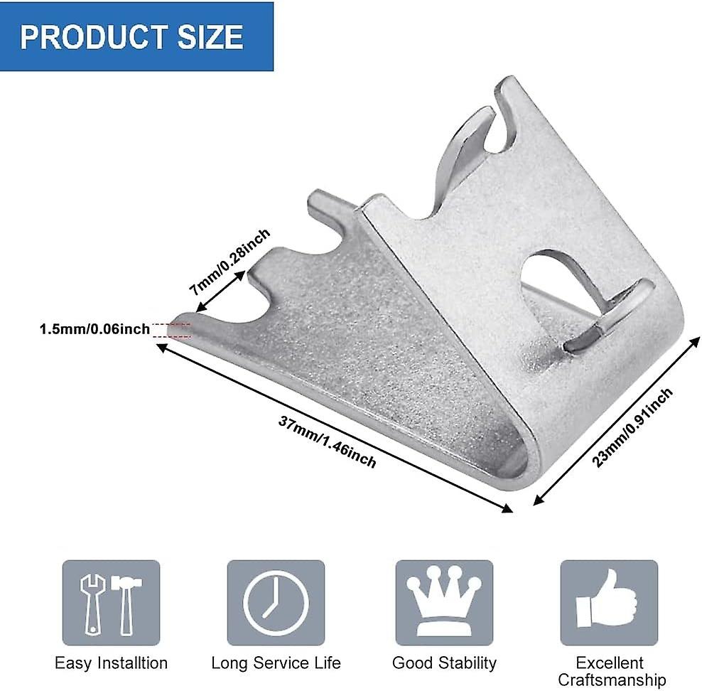 Zer Shelf Clip  Less Steel Fridge Shelf     Refrigerator Shelf Clips 1.5 Mm Thicken  Zer Shelf Brackets Silver  Er Shelf   For Refrigerator  Zer(12 Pc