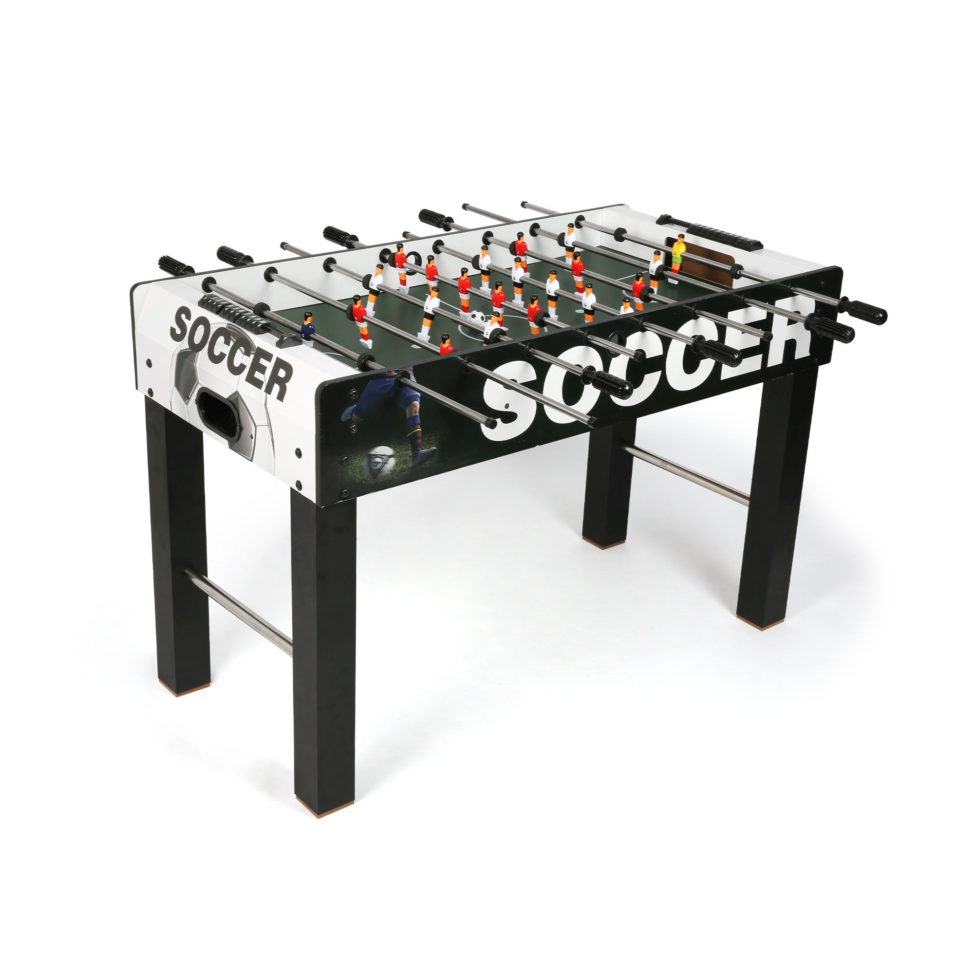 KARMAS PRODUCT 48 inch Foosball Table Game,Competition Sized Wooden Soccer Games Table for Adults,Kids, Families- Game Rooms Arcades Pub Bars Parties,Black