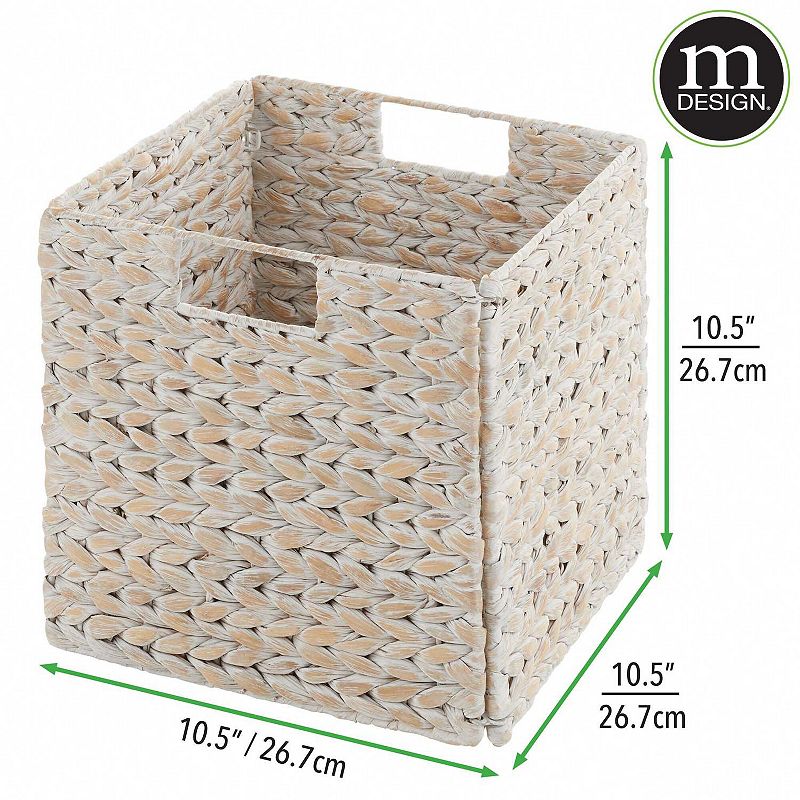 mDesign Natural Woven Hyacinth Storage Organizer Basket Bin， 6 Pack