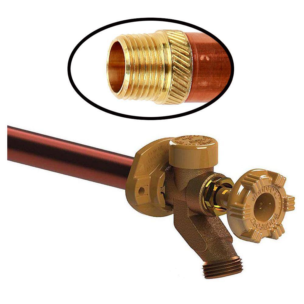 Woodford 12 in. MPT x 12 in. FSWT x 24 in. L Freezeless Brass Model 17 Anti-Siphon Sillcock 17CP-24-MH