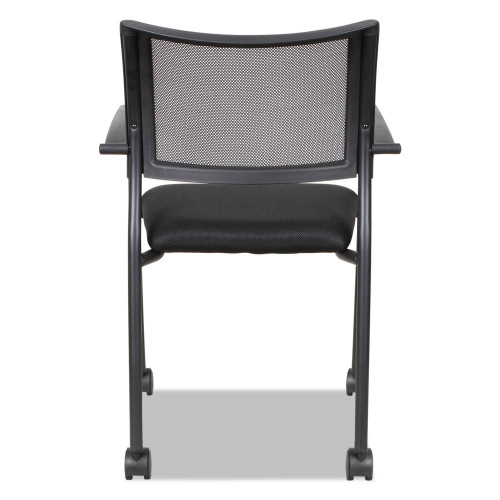 Alera Eikon Series Stacking Mesh Guest Chair， Supports Up to 275 lb， Black， 2/Carton (EK43ME10B)