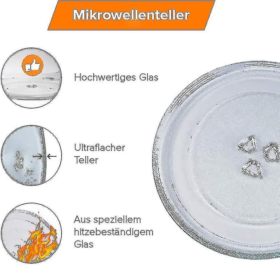 Universal Microwave Turntable Glass Plate With 3 Fixtures， 245 Mm