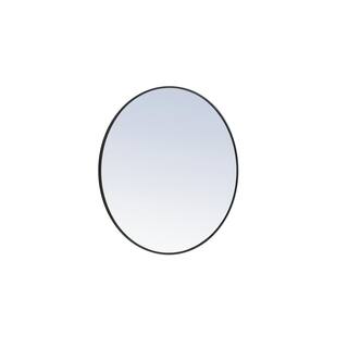 Large Round Black Modern Mirror (42 in. H x 42 in. W) WM8088Black