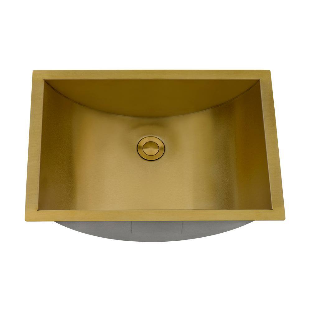 Ruvati Ariaso 16 in. x 11 in. Bathroom Sink Undermount Gold Polished Brass Stainless Steel RVH6107GG