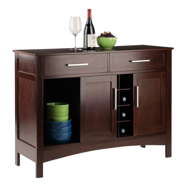 Winsome Gordon Solid and Composite Wood Buffet Cabinet/Sideboard in Cappuccino Finish