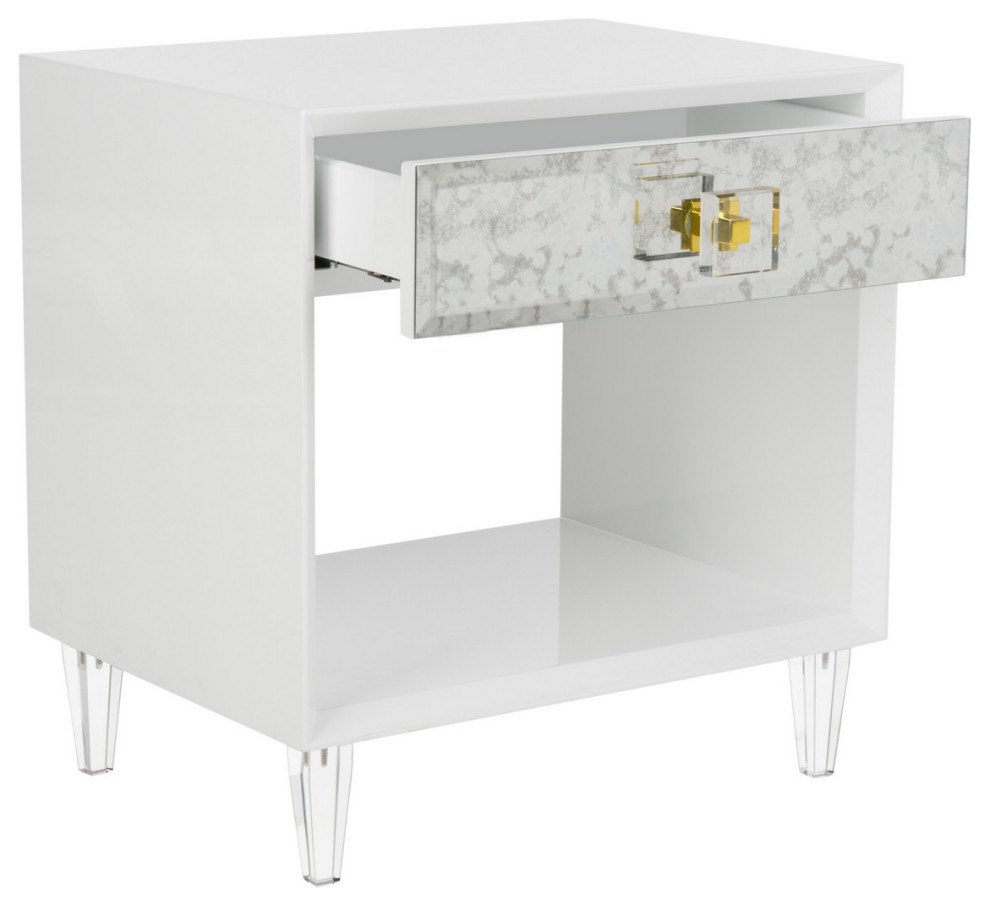 Canaan Acrylic Eglomise Side Table   Contemporary   Side Tables And End Tables   by Peachtree Fine Furniture  Houzz