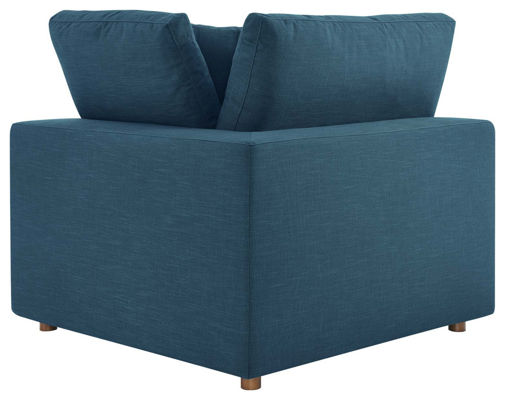 Modway Commix 6 Piece Fabric Down Filled Sectional Sofa Set in Azure   Contemporary   Sectional Sofas   by Homesquare  Houzz