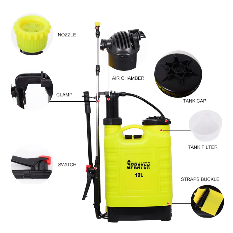 High Quality 12l High Pressure Manual Knapsack Agricultural Sprayers Knapsack Agriculture Hand Sprayer