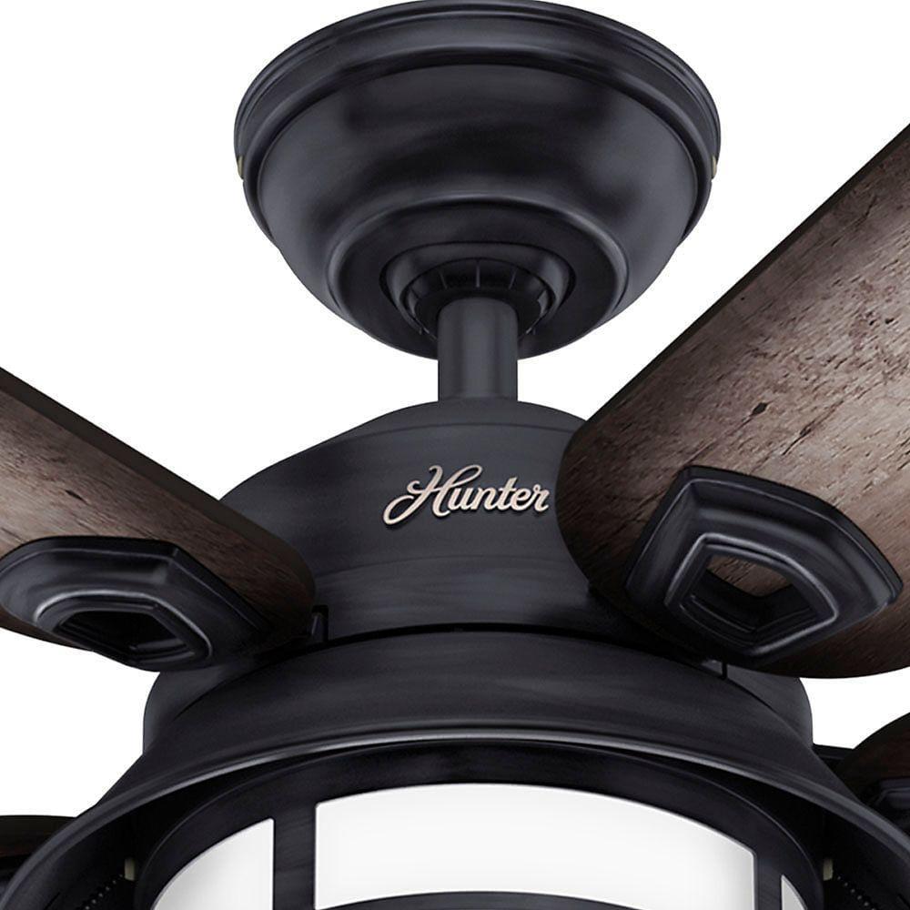 Hunter Key Biscayne 54 in IndoorOutdoor Weathered Zinc Gray Ceiling Fan with Light Kit