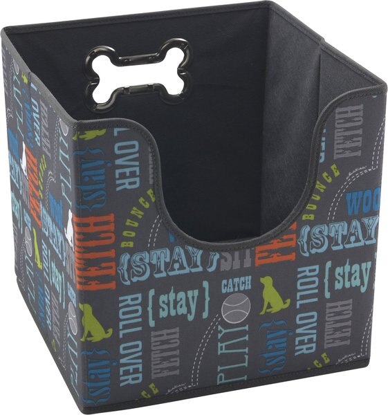 Paw Prints Word Design Collapsible Pet Storage Bin