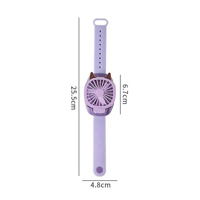 Watch Fan Blue Creative Usb Charging Cartoon Fan Children's Handheld Wristband Electric Fan-pink