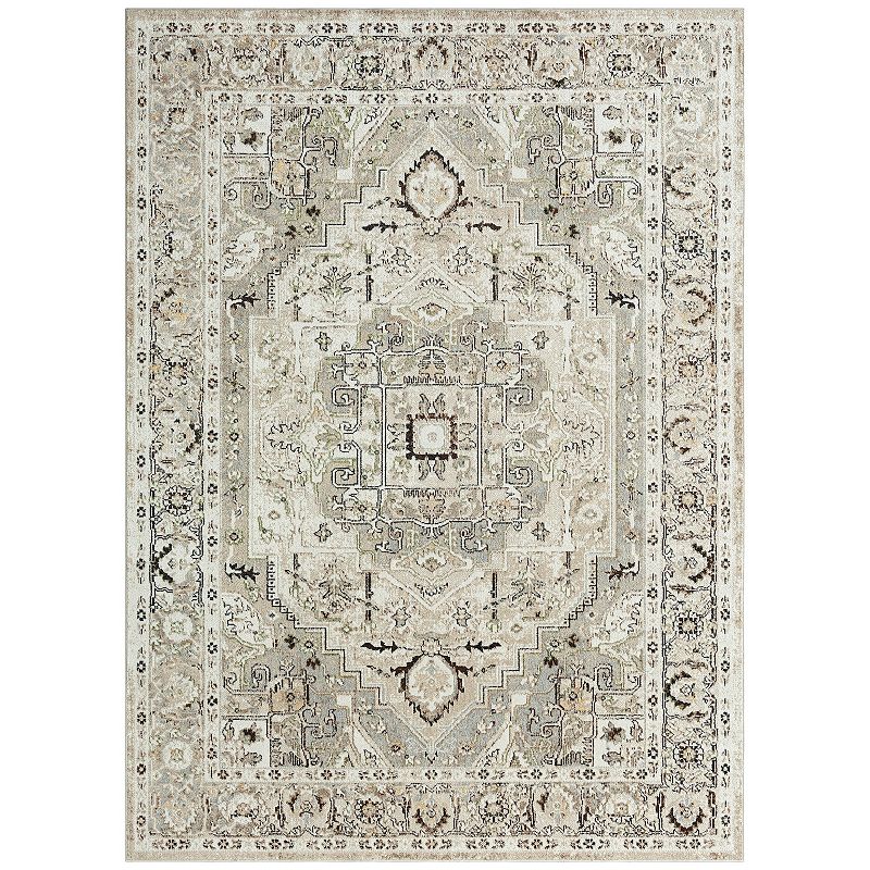 Everwash Treasure Rubia Traditional Medallion Area Rug