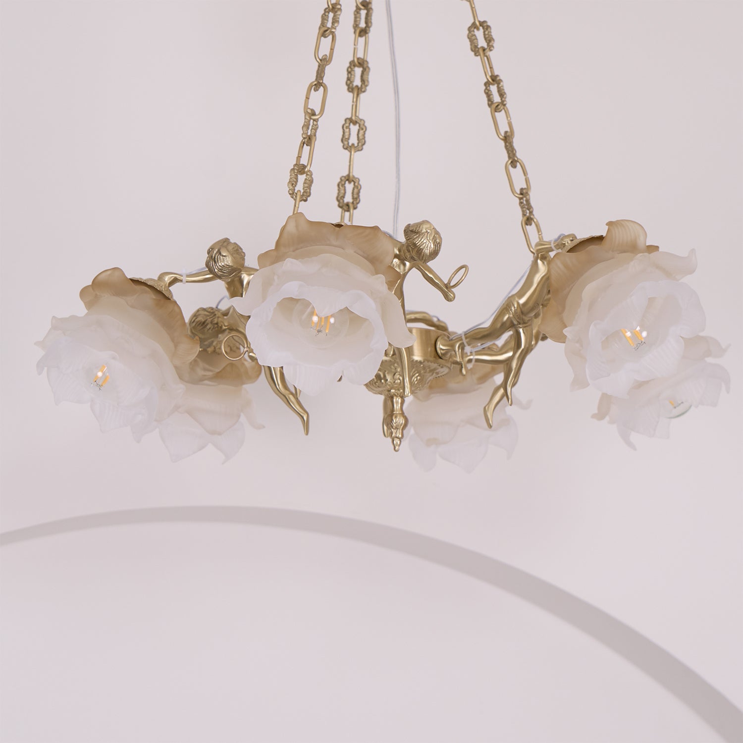 Putti Statuettes Brass Suspension