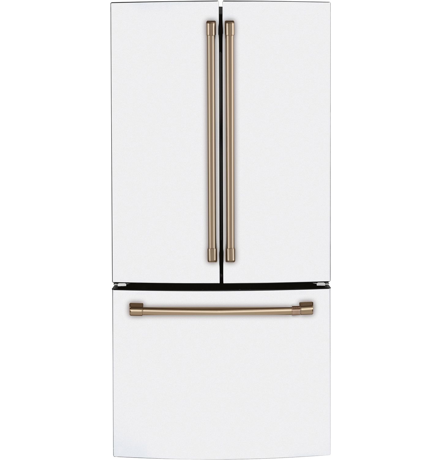 Cafe ADA 18.6 Cu. Ft. Matte White With Brushed Bronze Counter-Depth French-Door Refrigerator