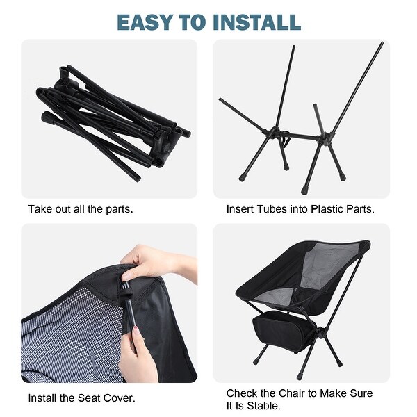 Portable Camping Chair With Ultralight Storage Bag Outdoor Fishing Backpacking