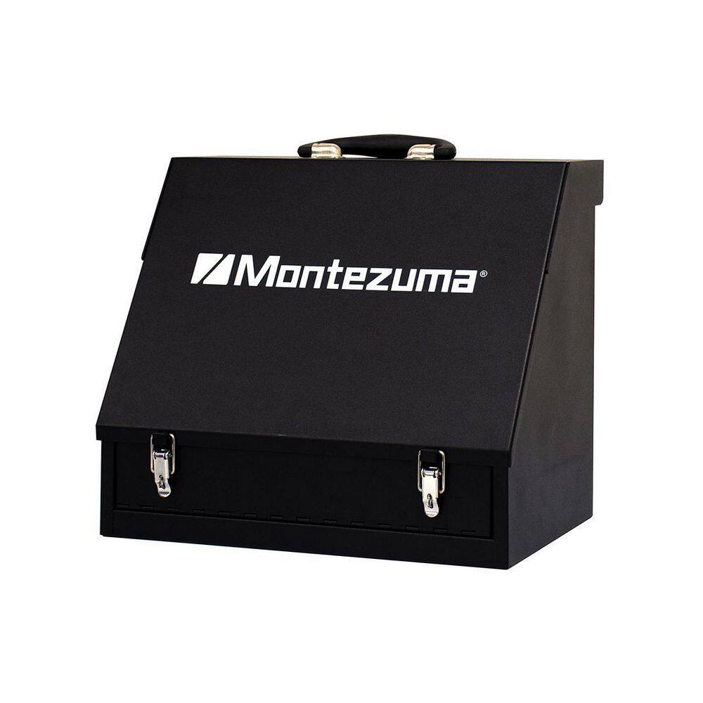 Montezuma 15 in. W x 11 in. D Portable Handheld Steel Shop Triangle Tool Box for Sockets Wrenches and Screwdrivers SB150B