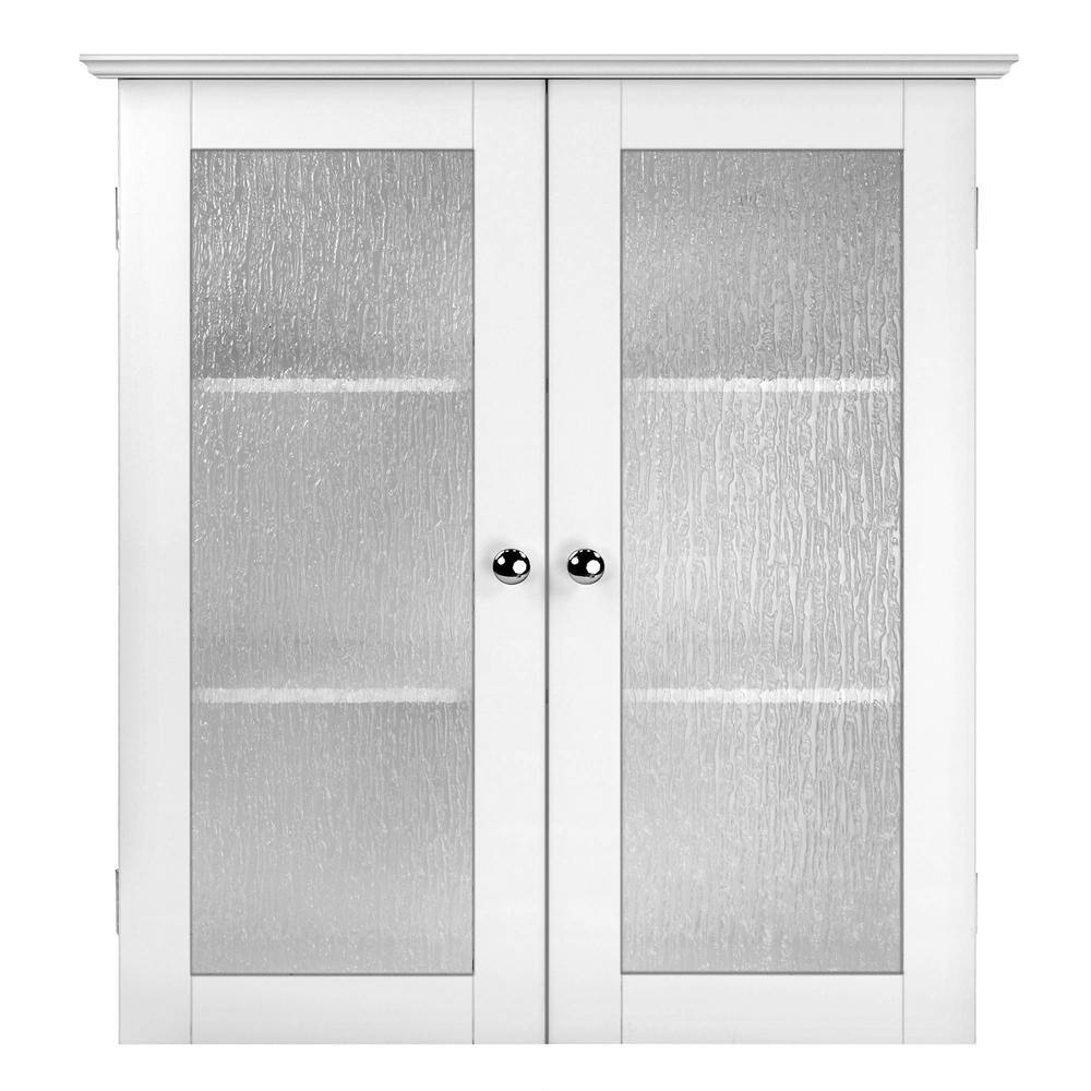 Teamson Home Connor 22 in. W Wall Cabinet with 2 Glass Doors in White ELG-581