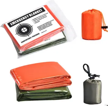 Hot Sell Cheap Portable Orange PE Sleeping Bag Waterproof Emergency Survival Blanket Camping Tent