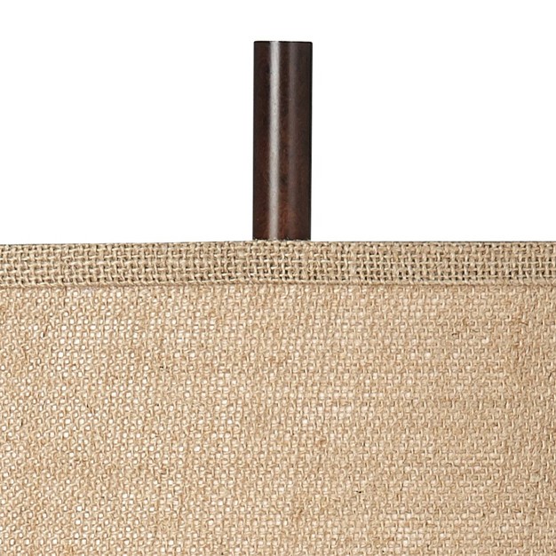 Tall Bronze Metal Burlap Fabric Drum Shade For Bedroom Living Room Bedside Nightstand Office