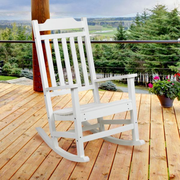 Winston All-Weather Poly Resin Rocking Chair in White