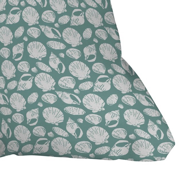 Leah Keggi Shells Square Throw Pillow Blue Deny Designs