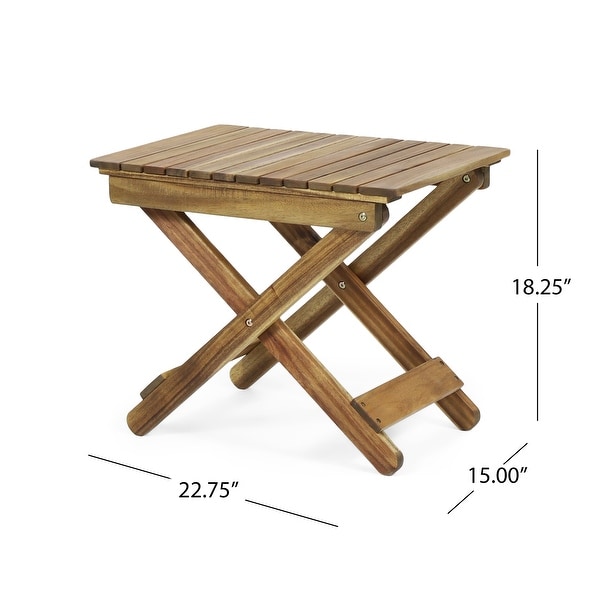 Roomfitters Outdoor Folding Wooden Side Table，Navy Blue