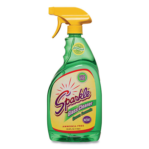 A J Funk And Company Sparkle Green Formula Glass Cleaner | 33.8 oz Bottle， 12