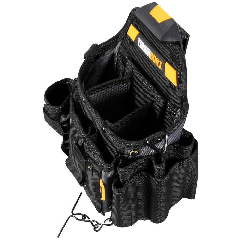 TOUGHBUILT Journeyman Electrician Pouch + Shoulder Strap in Black with ClipTech Hub 21-pockets and rugged 6-layer construction TB-CT-114