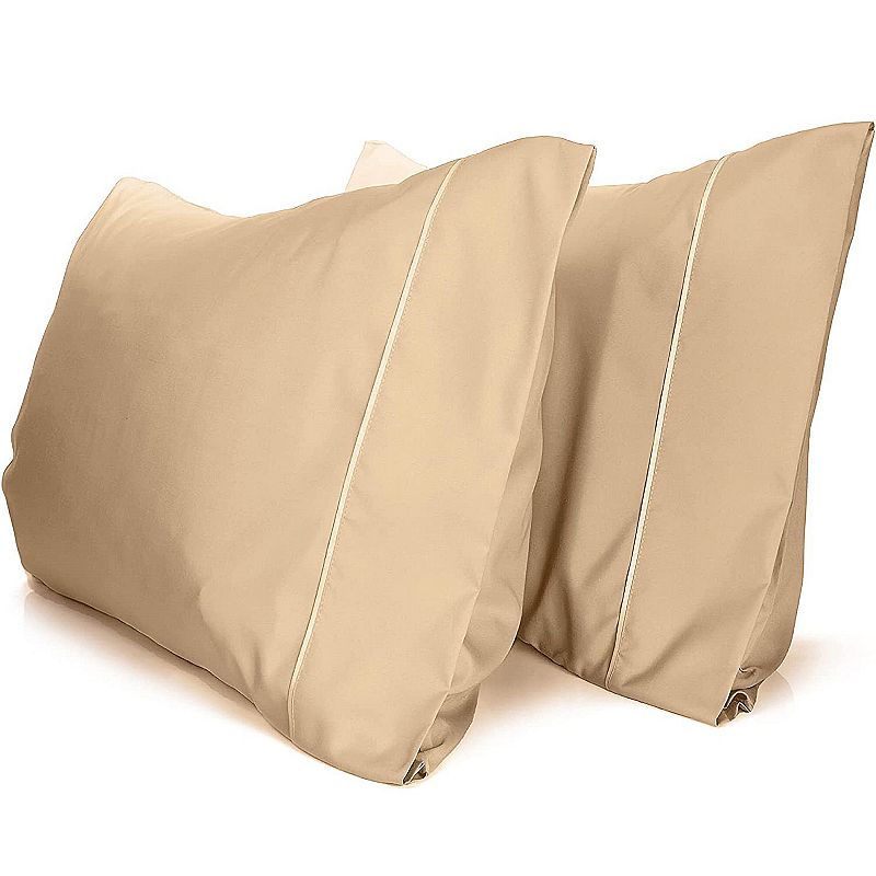 2PC Rayon From Ultra Soft Solid Performance Pillowcase Set - Luxclub