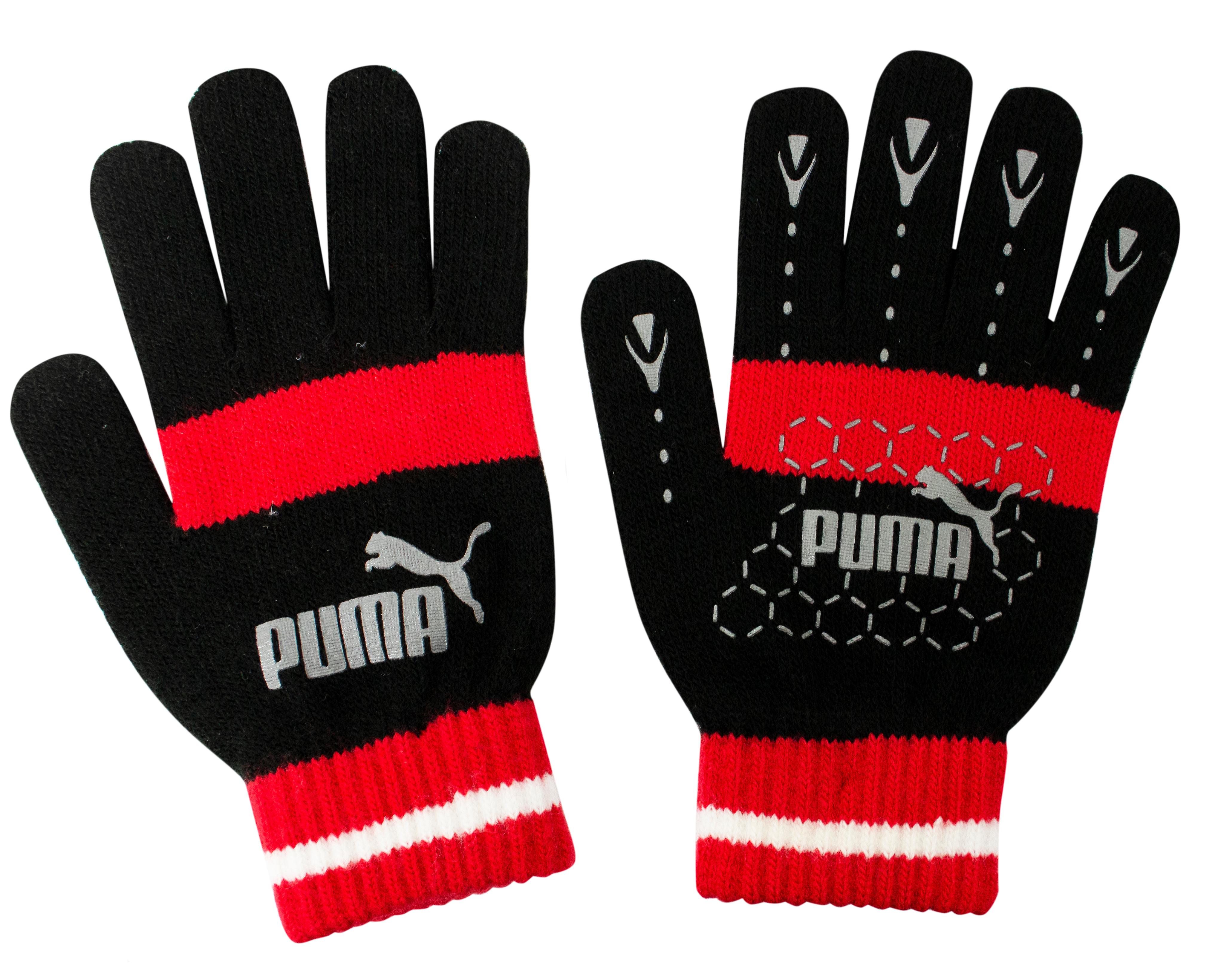 Puma No 1 Logo Cat Magic Winter Unisex Gloves 7G Black Red 041504 03