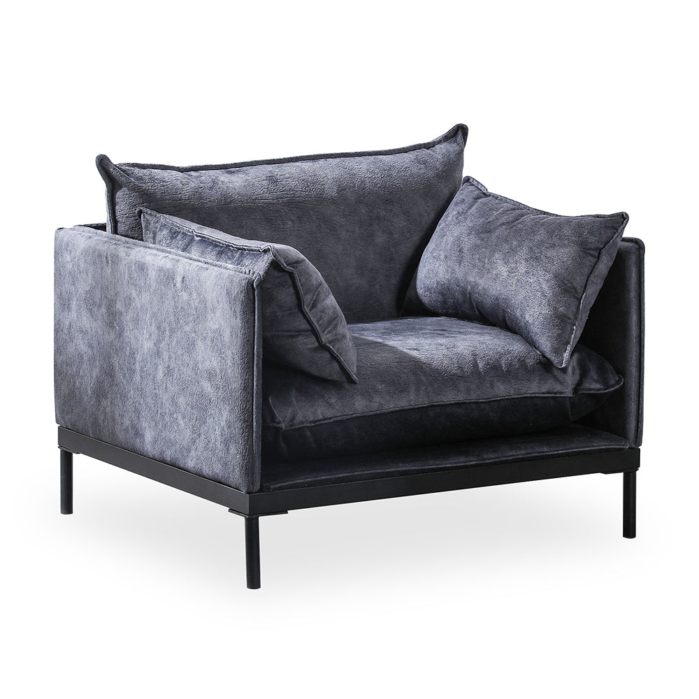 SINCLAIR Fabric Armchair in Charcoal