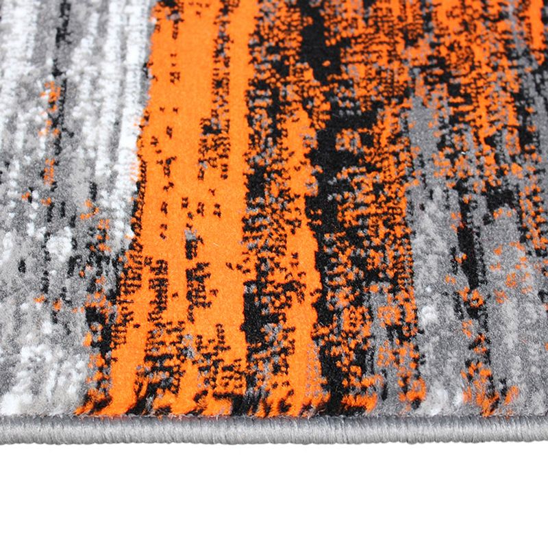 Masada Rugs Masada Rugs Trendz Collection 5'x7' Modern Contemporary Area Rug in Orange， Gray and Black - Design Trz863