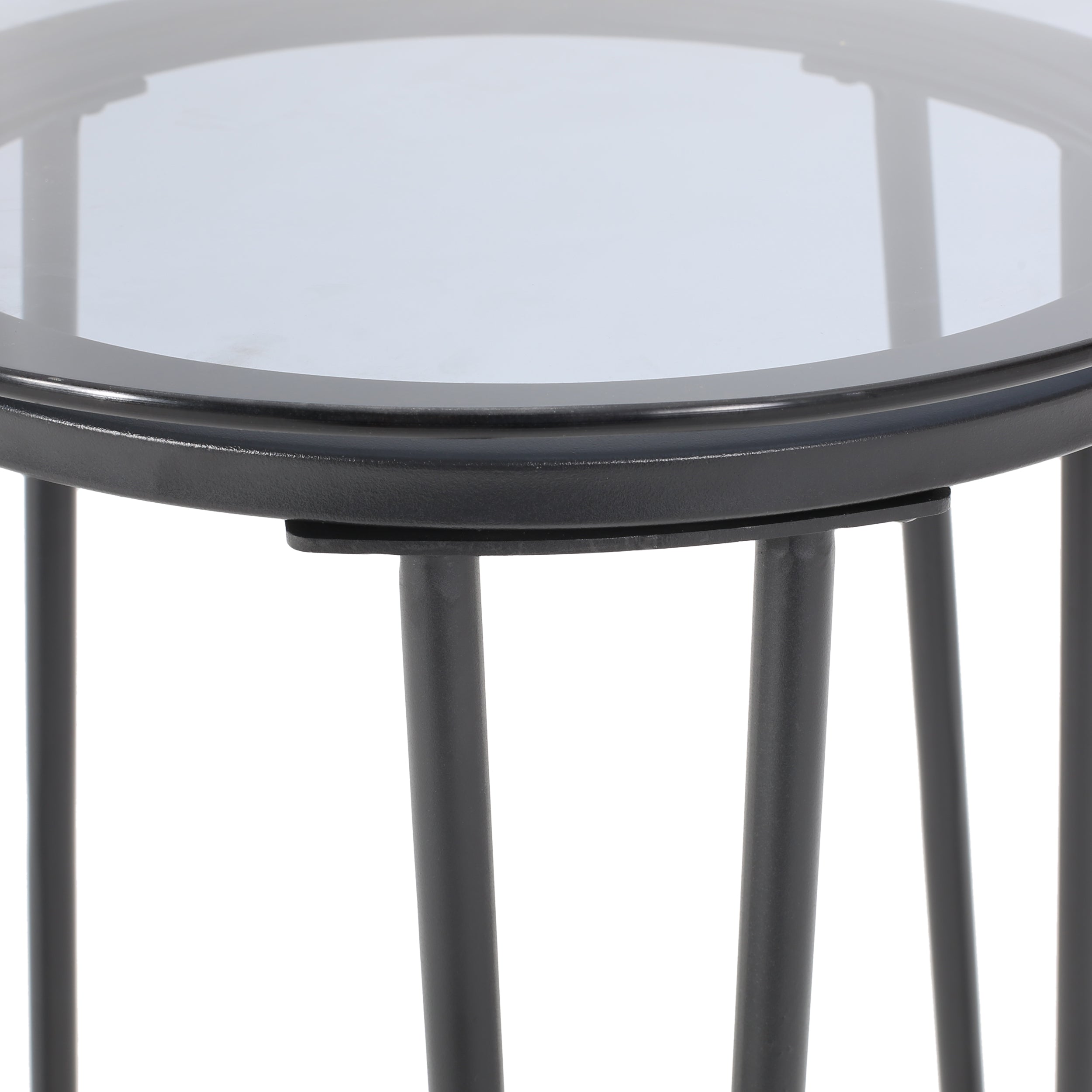 Morocco Modern Outdoor Side Table with Tempered Glass Top