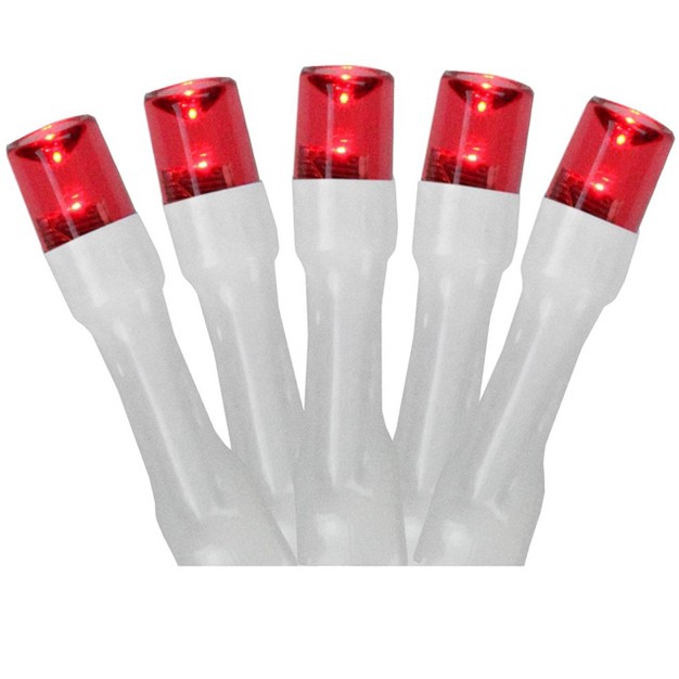 Northlight Battery Operated Led Christmas Lights Red 9 5 x27 White Wire 20ct