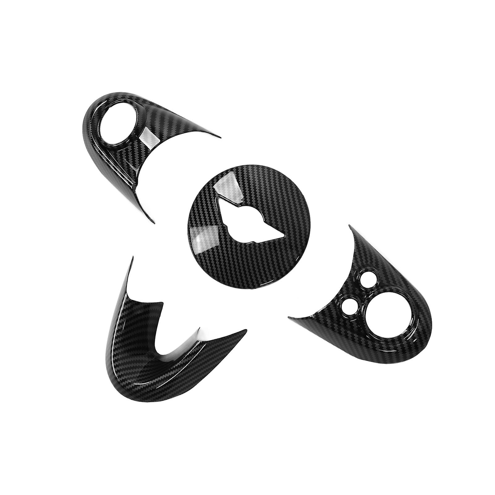 4pcs Carbon Fiber Style Steering Wheel Button Cover Trims Replacement For F55 F56 Hatchback 20142021