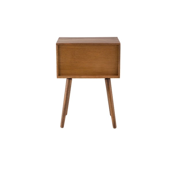 Dylan 25-Inch Tall Solid Wood and Rattan End Table