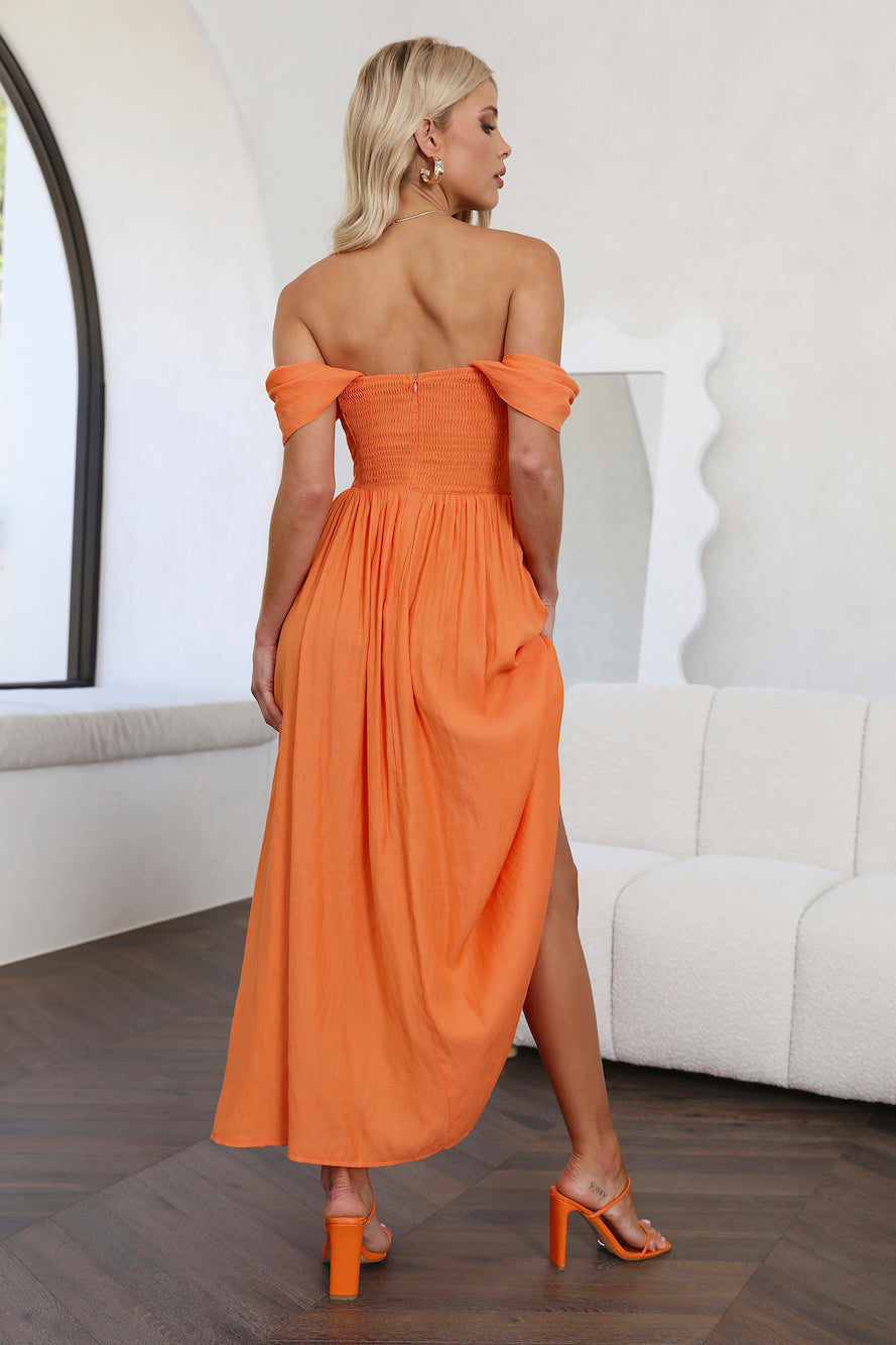 By The Villa Midi Dress Orange