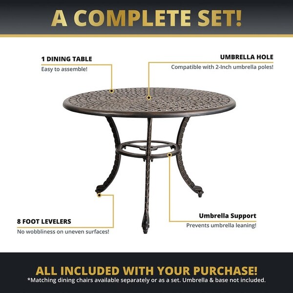 Kinger Home Harmon Patio Dining Table，Round Outdoor Table