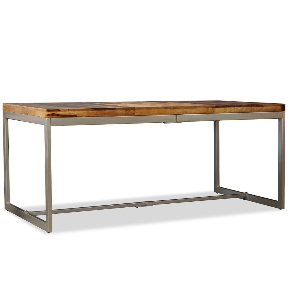 vidaXL Dining Table Solid Sheesham Wood and Steel 70.9\