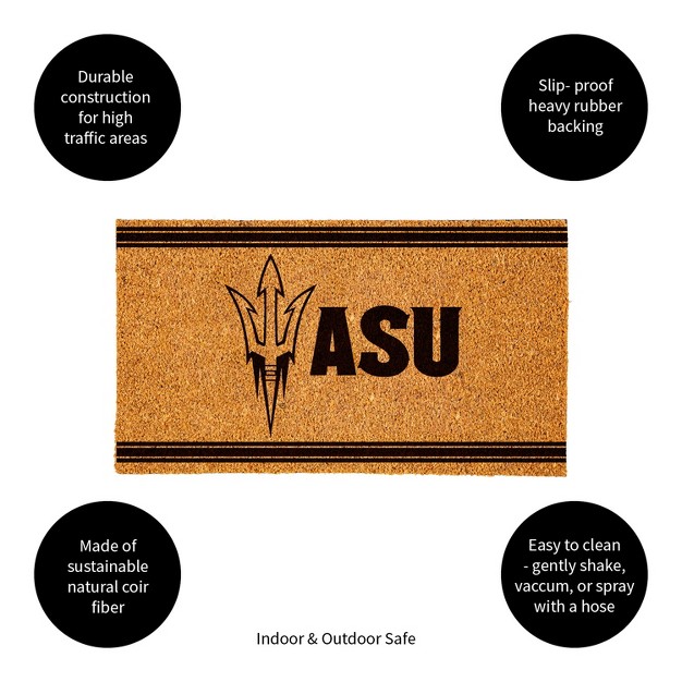 Evergreen Arizona State University Logo Turf Mat Brown 28 X 16 Inches Indoor Outdoor Doormat