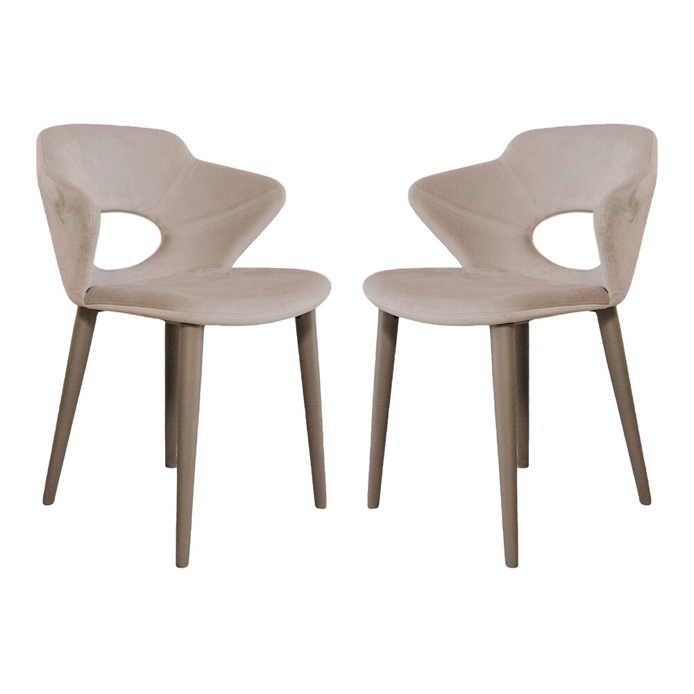 Casabianca Home Marilyn Set of 2 Dining Chair in Gray Velvet Fabric