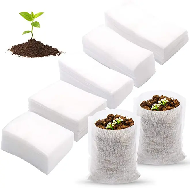 Dropshipping 100Pcs Nursery Bags Non Woven Fabric Seedling Bags Biodegradable Grow Bags for Home Garden Supply