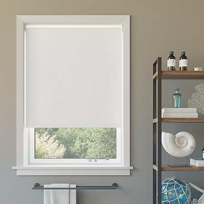 Sun Zero Everly Slub Texture 100% Blackout Cordless Roller Shade 72 Length