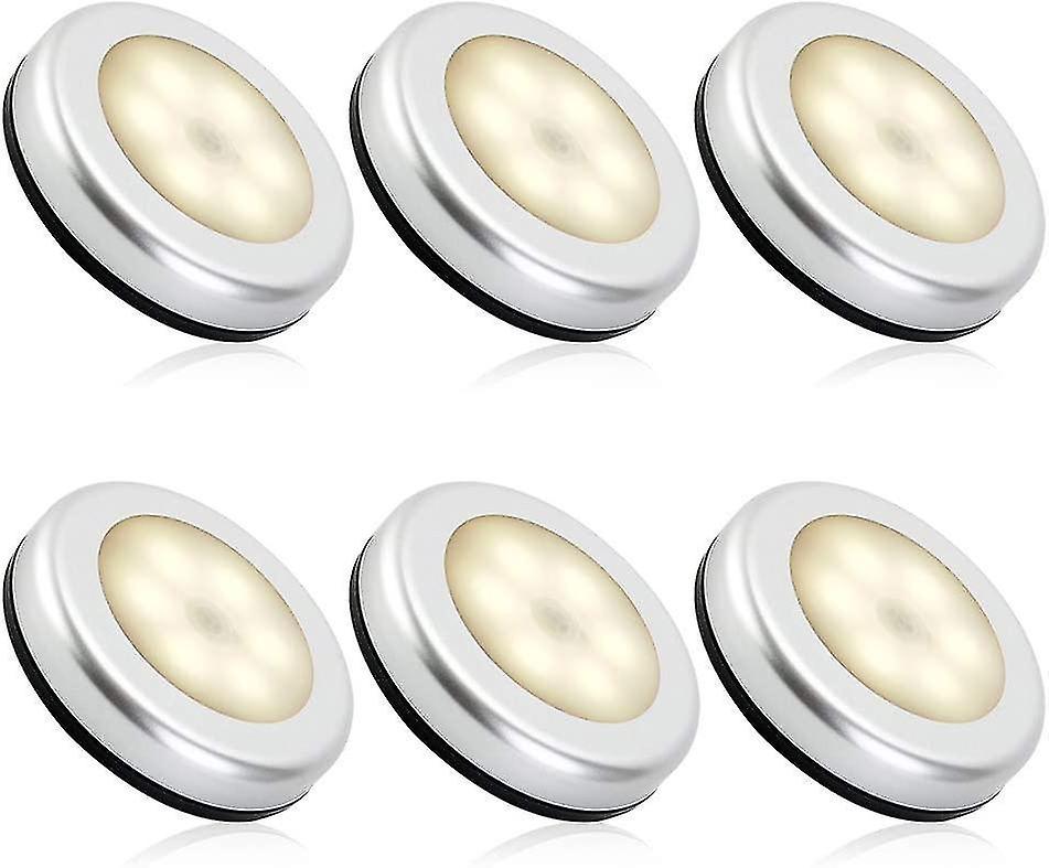 Indoor Motion Detector Night Light，battery Operated Led Lamp，auto On / Off 3m Adhesive(6pcs，warm White)