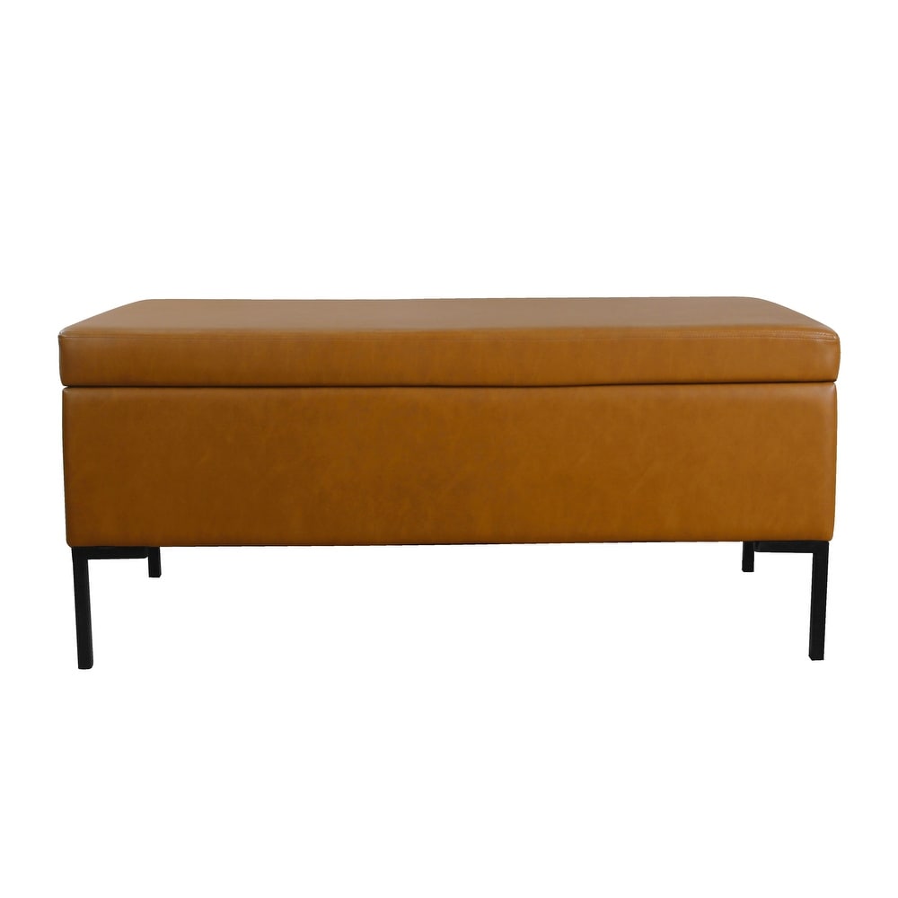 HomePop Large Storage Bench with Metal Legs