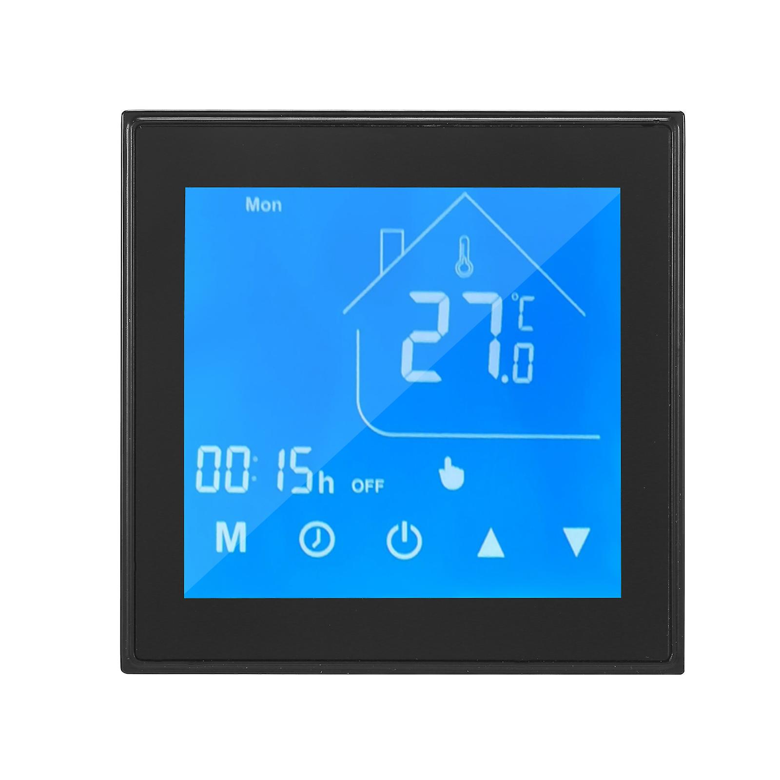 Black Thermostat Temperature Controller Lcd Display Week Programmable For Water/gas Boiler For Household