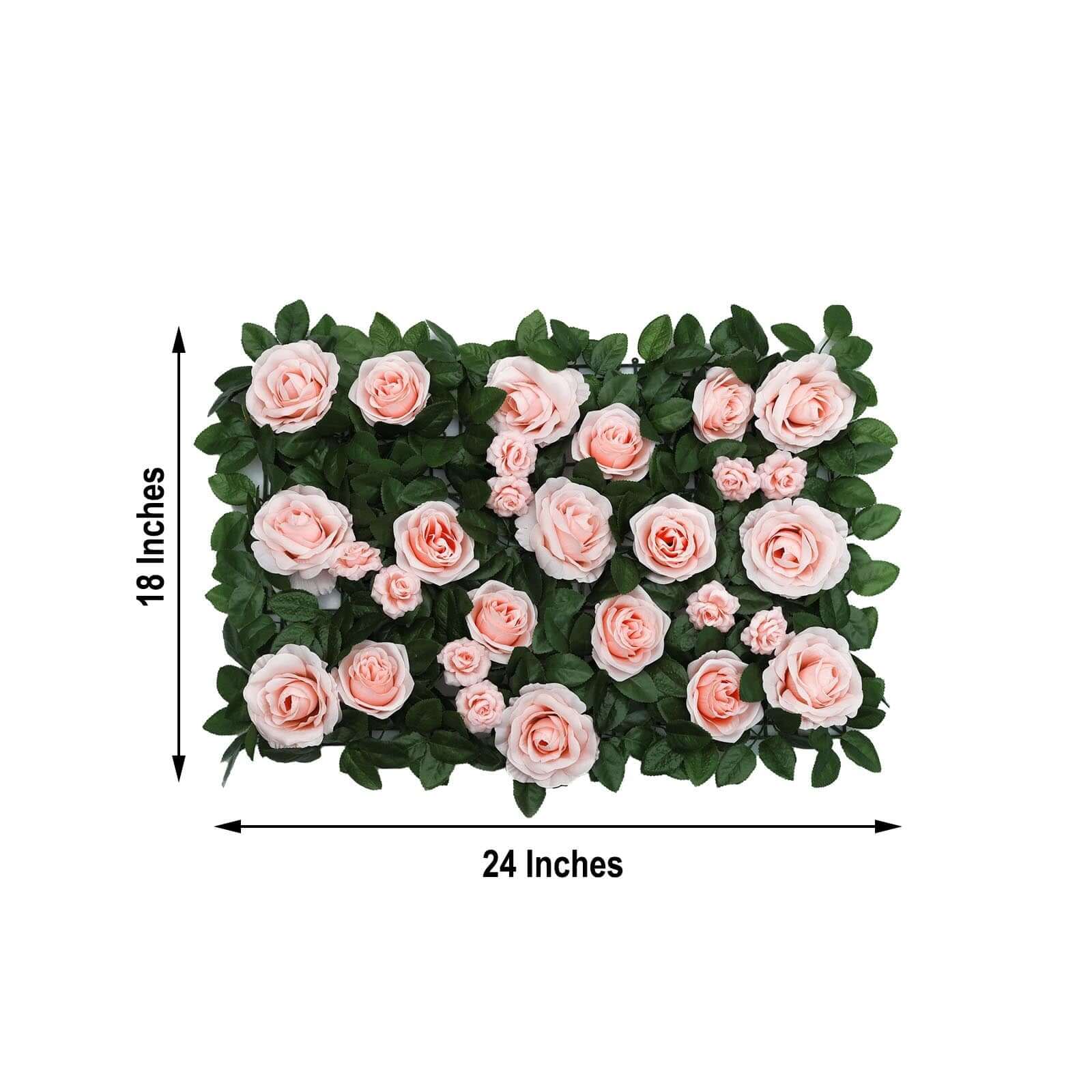 Easy-Install Blush Silk Rose Flower Mat Wall Panel Backdrop 3 Sq ft.