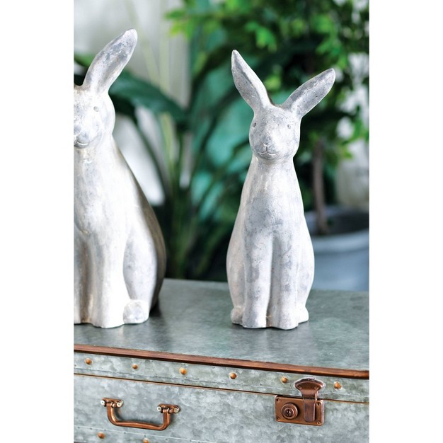 X 5 quot Magnesium Oxide Farmhouse Polystone Rabbit Garden Sculpture Gray Olivia amp May